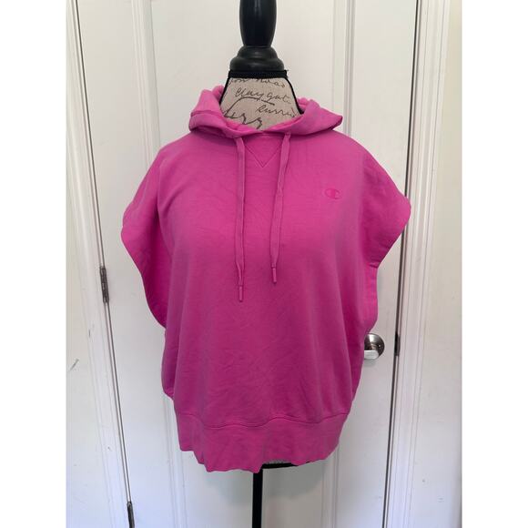 Champion Tops - Champion Women sz XL Hot Pink Oversized Sleeveless Sweatshirt Hoodie Gym Comfort